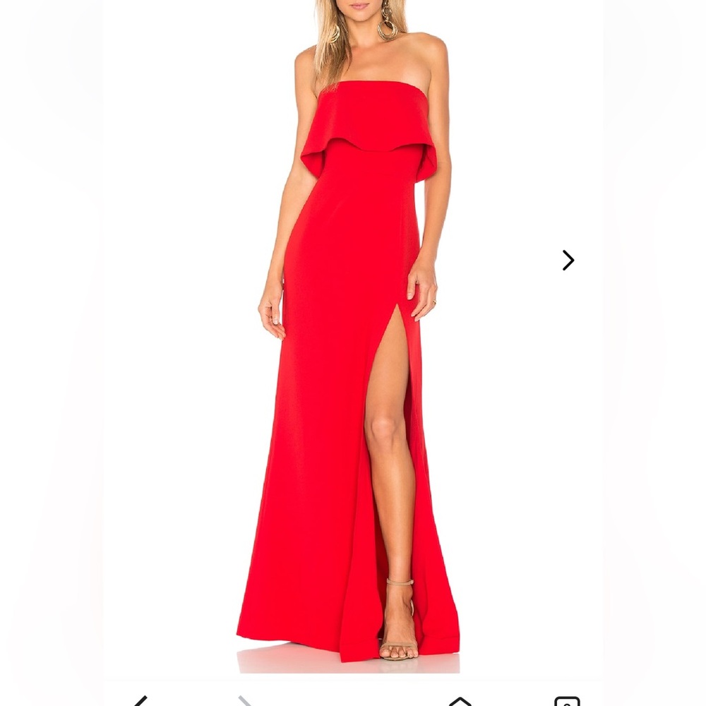 Lovers + Friends Anzen Strapless Red Gown Size xs